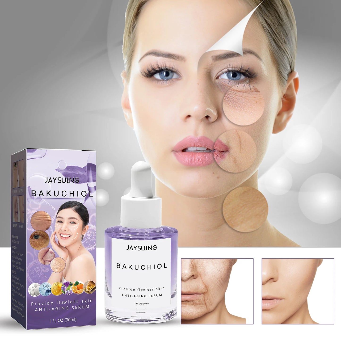 Anti-Aging Serum Bright Firming Complete Booster with Vitamin C Fade Lines Provide Flawless Skin 30ml Hydrates Anti-wrinkle Care