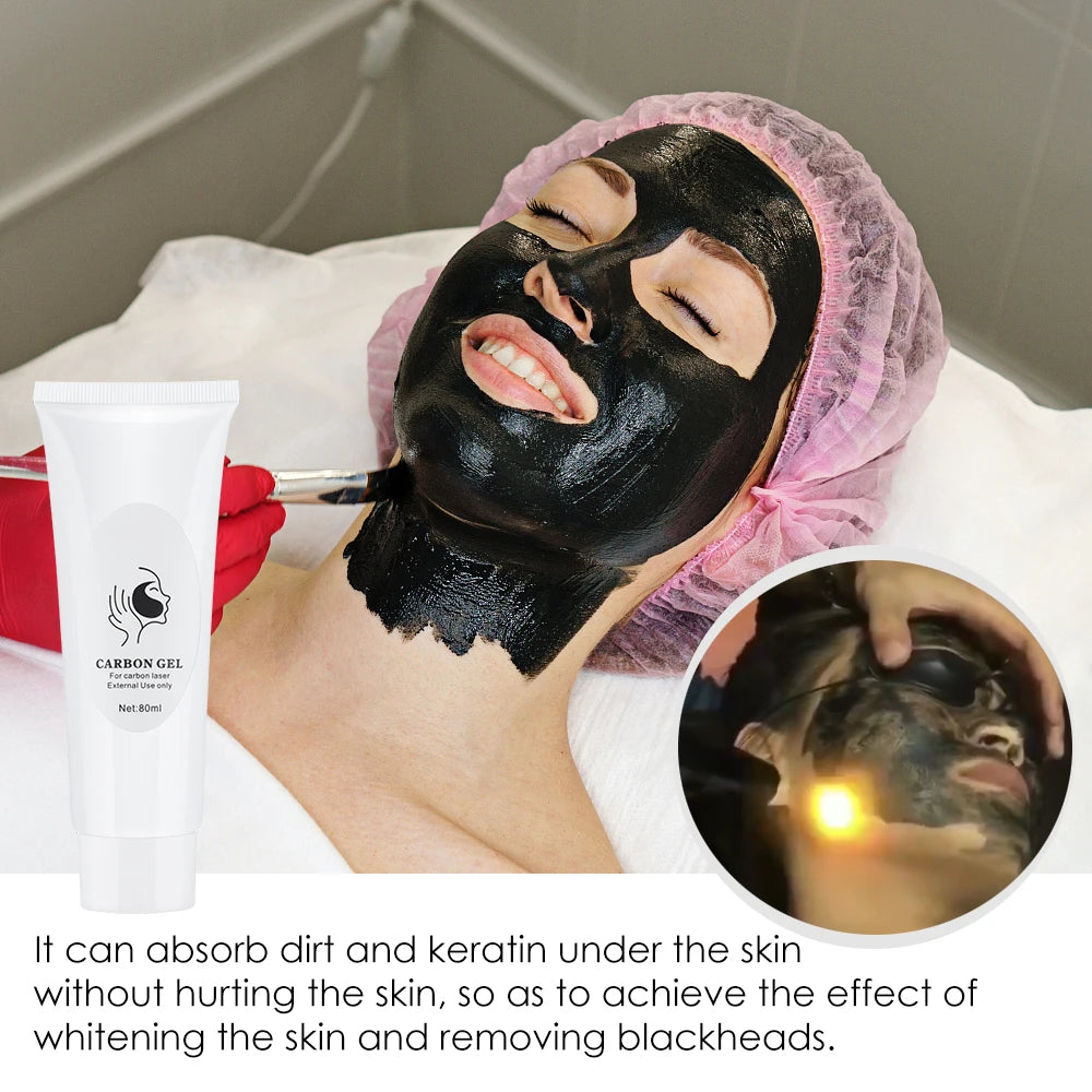 80ML Carbon Peeling Gel for Skin Regeneration Facial Skin Care Deep Cleansing Facial Black Mask for Laser Activated Nano Carbon