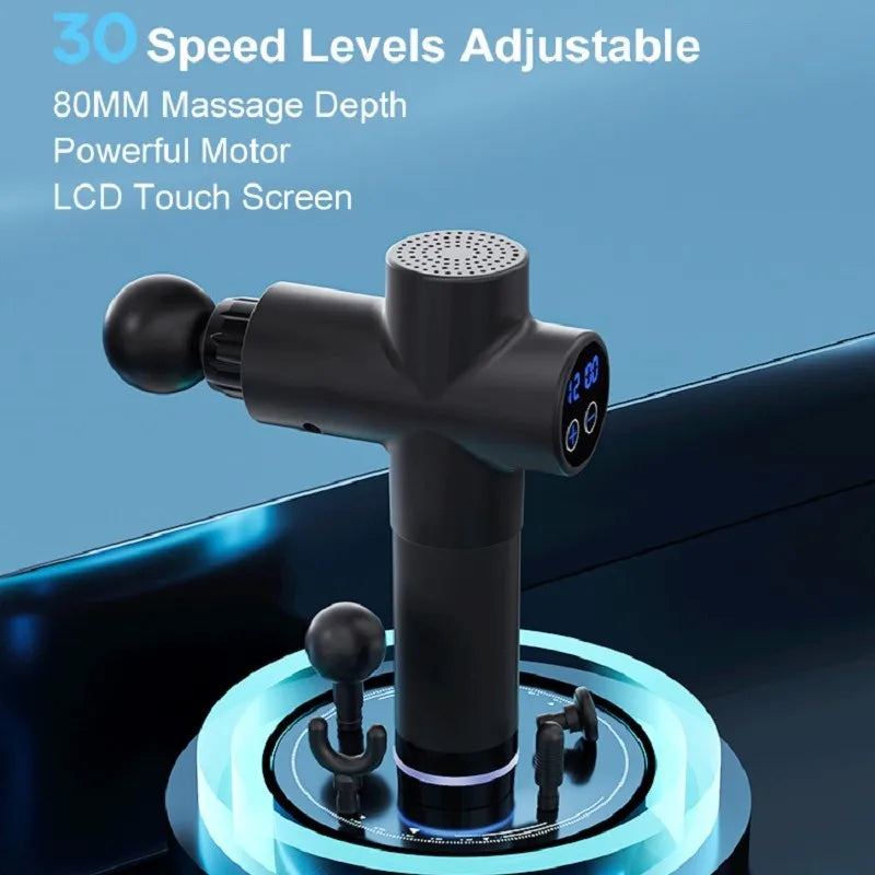 Muscle Professional Massage Gun LCD Touch Display AI Smart Deep Tissue Massager for Pain Relief Full Body Relaxation