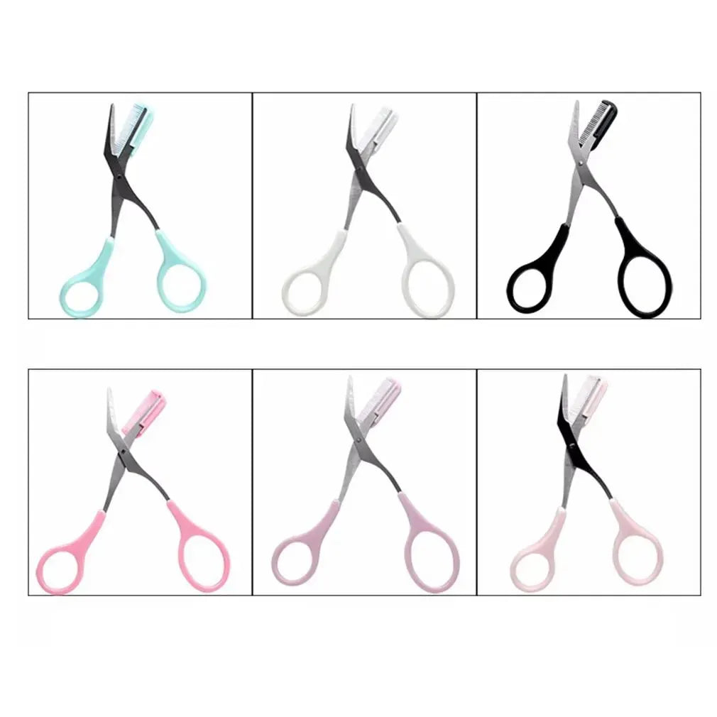 Eyebrow Trimming Scissors With Comb Eyebrow Comb Non Slip Finger Grips Hair Removal Makeup Eyebrow Clipper For Women Men