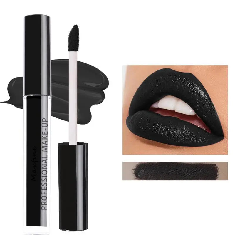 1pcs Liquid Lipstick Halloween Lipgloss Waterproof Long Lasting Sexy White Black Lips Halloween Lip