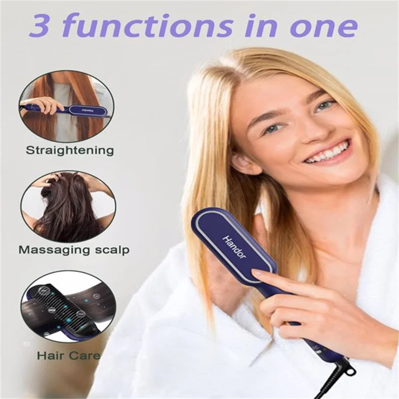 rtless StylinAdvanced Negative Ionic Hair Straightener Brush with 9 Temp Settings LED Display Effog for Silky Smooth, Frizz-Free