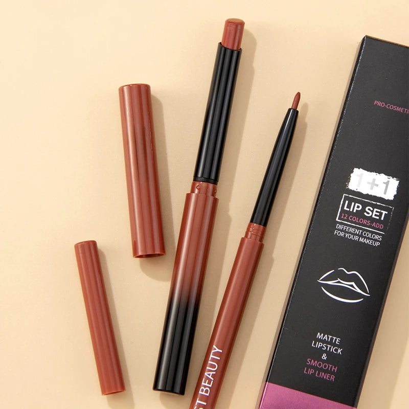 Matte Lipstick Pen Lasting Lip Liner Lip Pencil Waterproof Contour Lipliner Sexy Red Lip Tint Makeup Cosmetics For Women