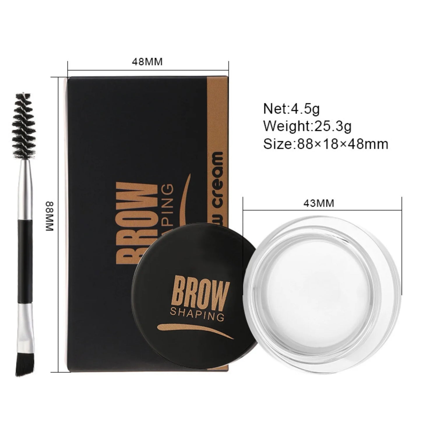 Wild Eyebrows Cream With Multi-function Eyebrow Brush Concealer Square Eye Brow For Women Eyebrow Gel Beauty Make Up Brushes