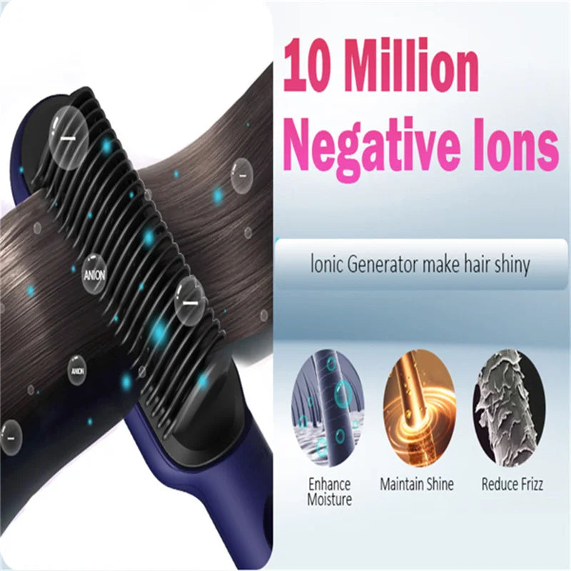 rtless StylinAdvanced Negative Ionic Hair Straightener Brush with 9 Temp Settings LED Display Effog for Silky Smooth, Frizz-Free