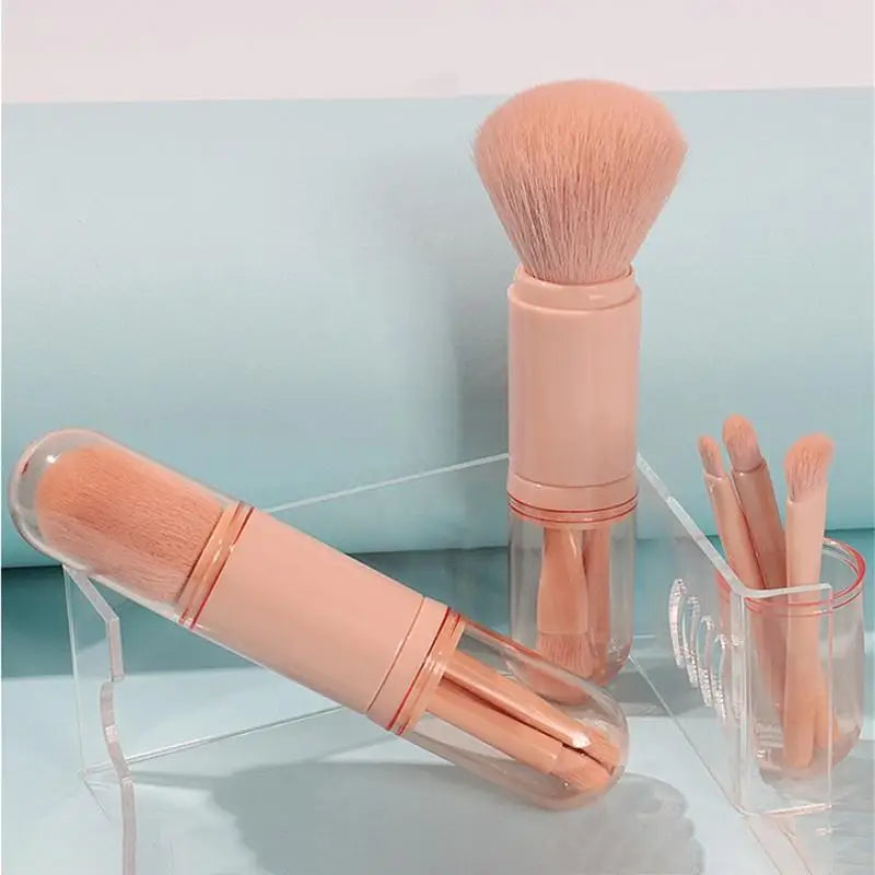 4 In 1 Makeup Brushes Portable 4 In 1 Telescopic Makeup Brush For Women And Girls Travel Makeup Brushes Set 4 In 1 Portable