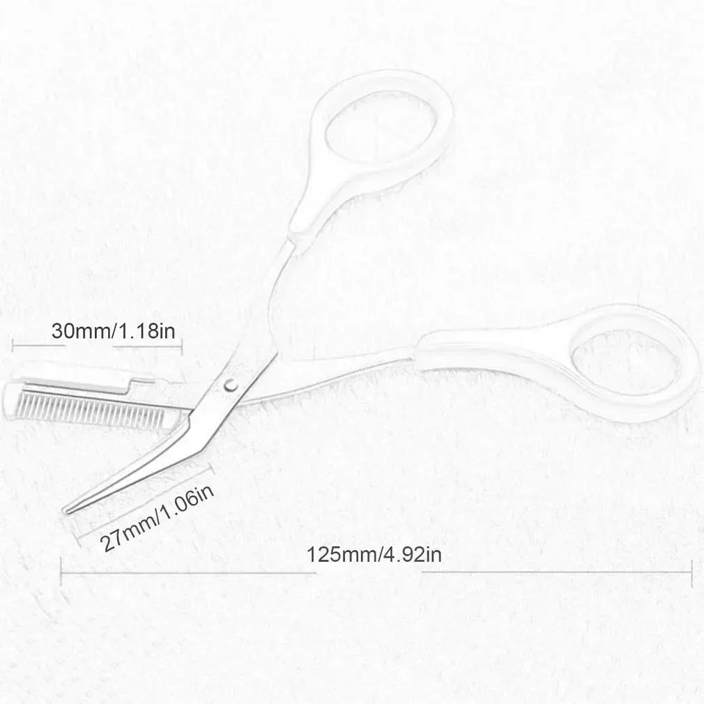 Eyebrow Trimming Scissors With Comb Eyebrow Comb Non Slip Finger Grips Hair Removal Makeup Eyebrow Clipper For Women Men