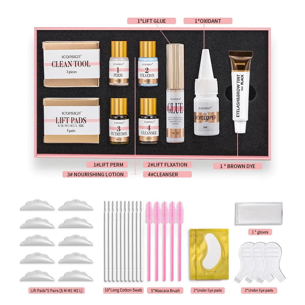 ICONSIGN Lash Lift and Tint Kit Professional Eyelash Lifting Calia Perming Lashes Tint Brow Dye Eyes Makeup Tools