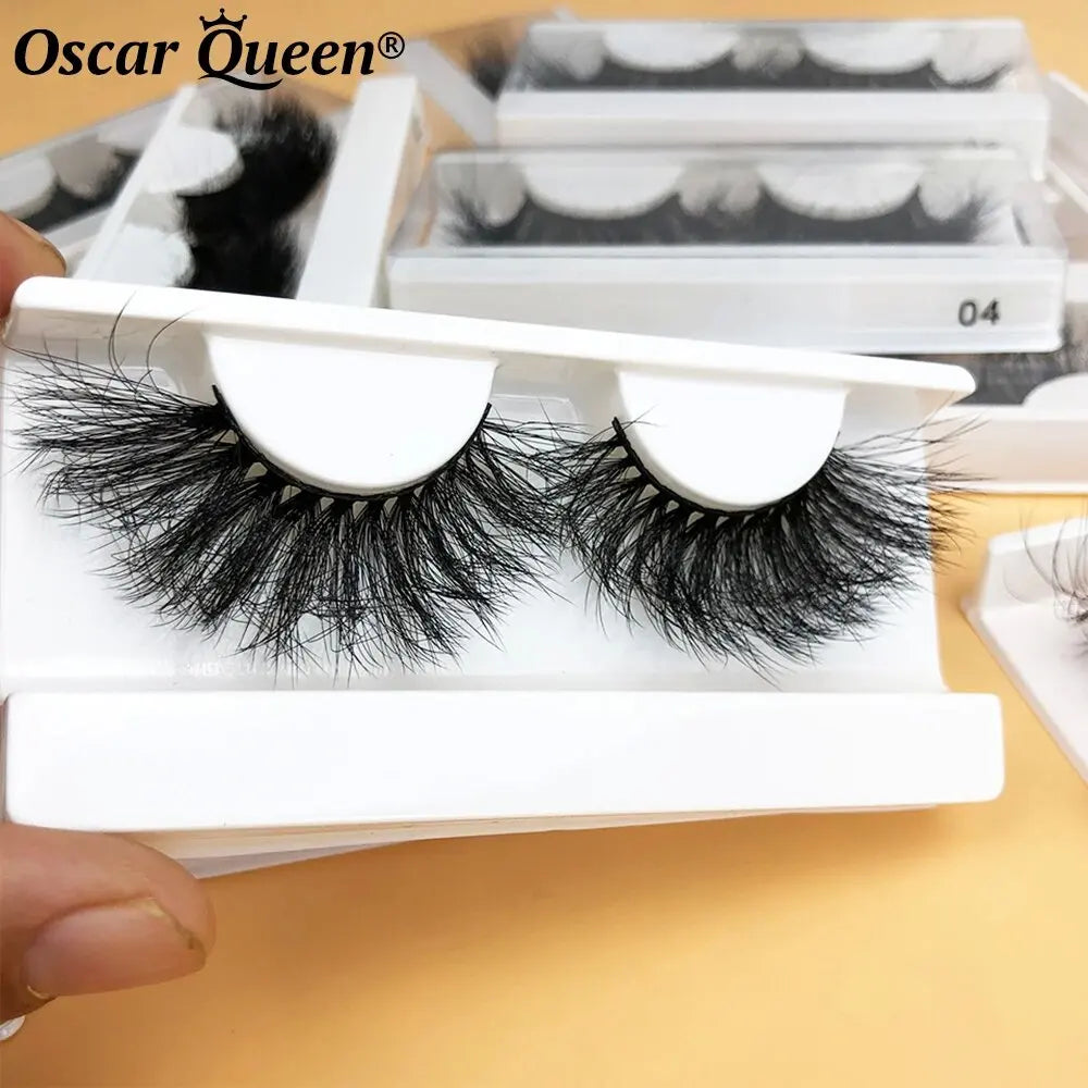 Free Shipping 5 Pairs Bulk Wholesale Fake Eyelashes Messy Fluffy Mink Lashes Natural 22-25MM Magnetic Eyelashes Makeup