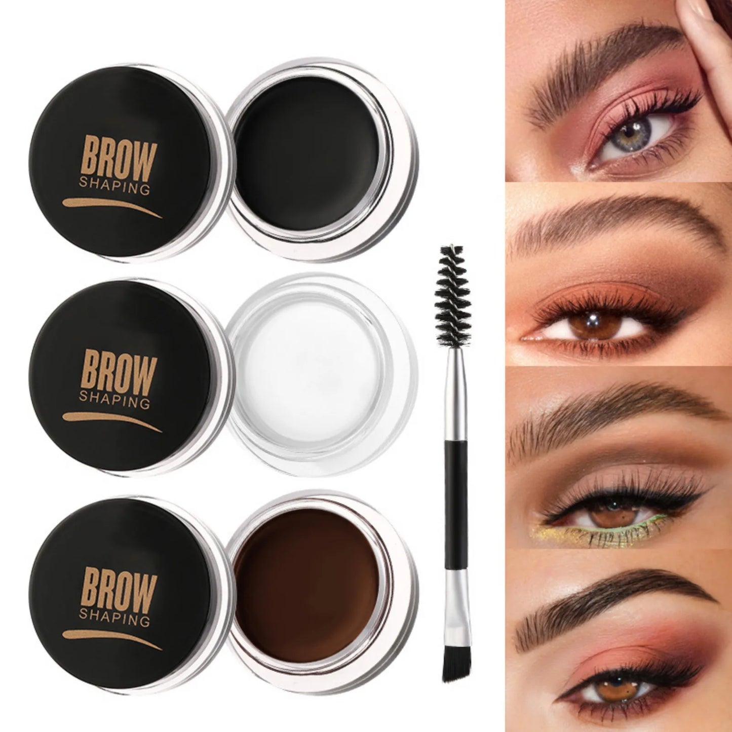 Wild Eyebrows Cream With Multi-function Eyebrow Brush Concealer Square Eye Brow For Women Eyebrow Gel Beauty Make Up Brushes