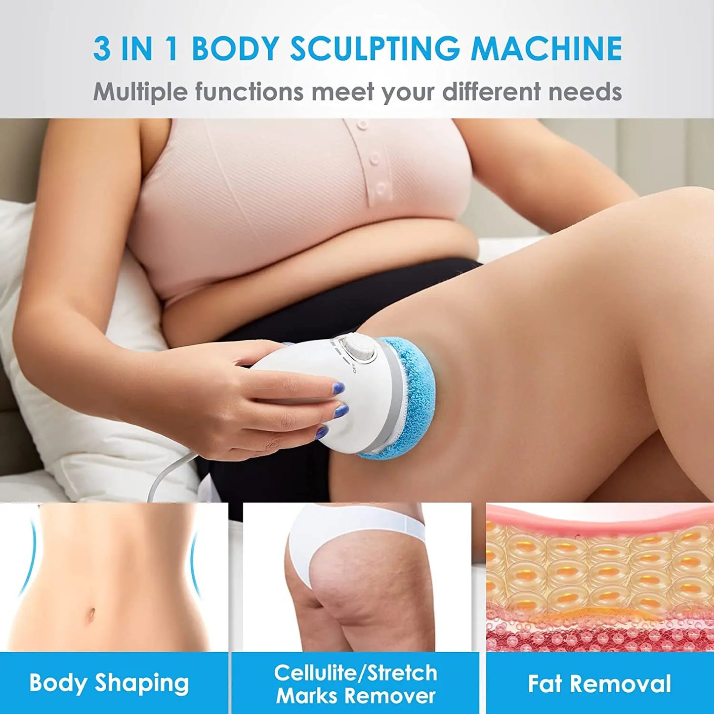 3 IN 1 Cellulite Massager Weight Loss Kit Electric Body Sculpting Machine for Stomach Fat Belly Legs Butt Arm USA Warehouse