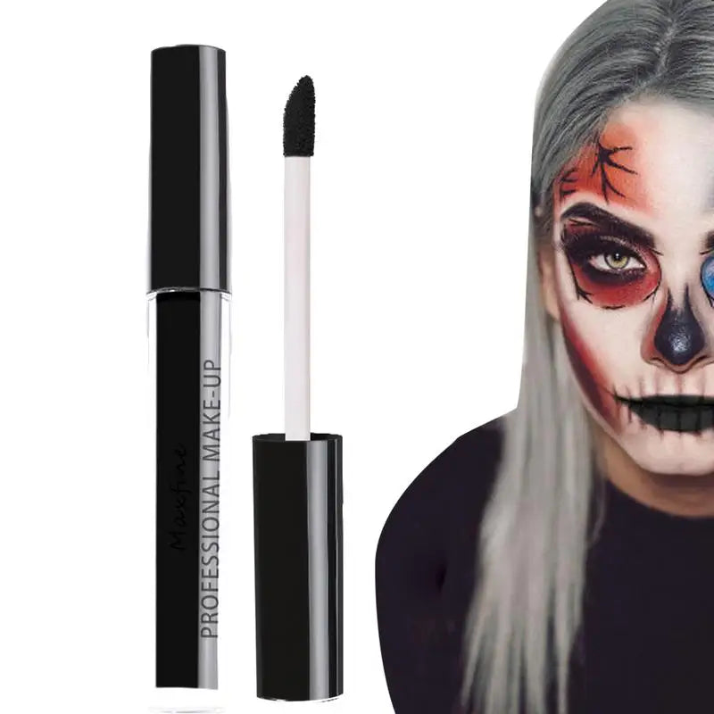 1pcs Liquid Lipstick Halloween Lipgloss Waterproof Long Lasting Sexy White Black Lips Halloween Lip