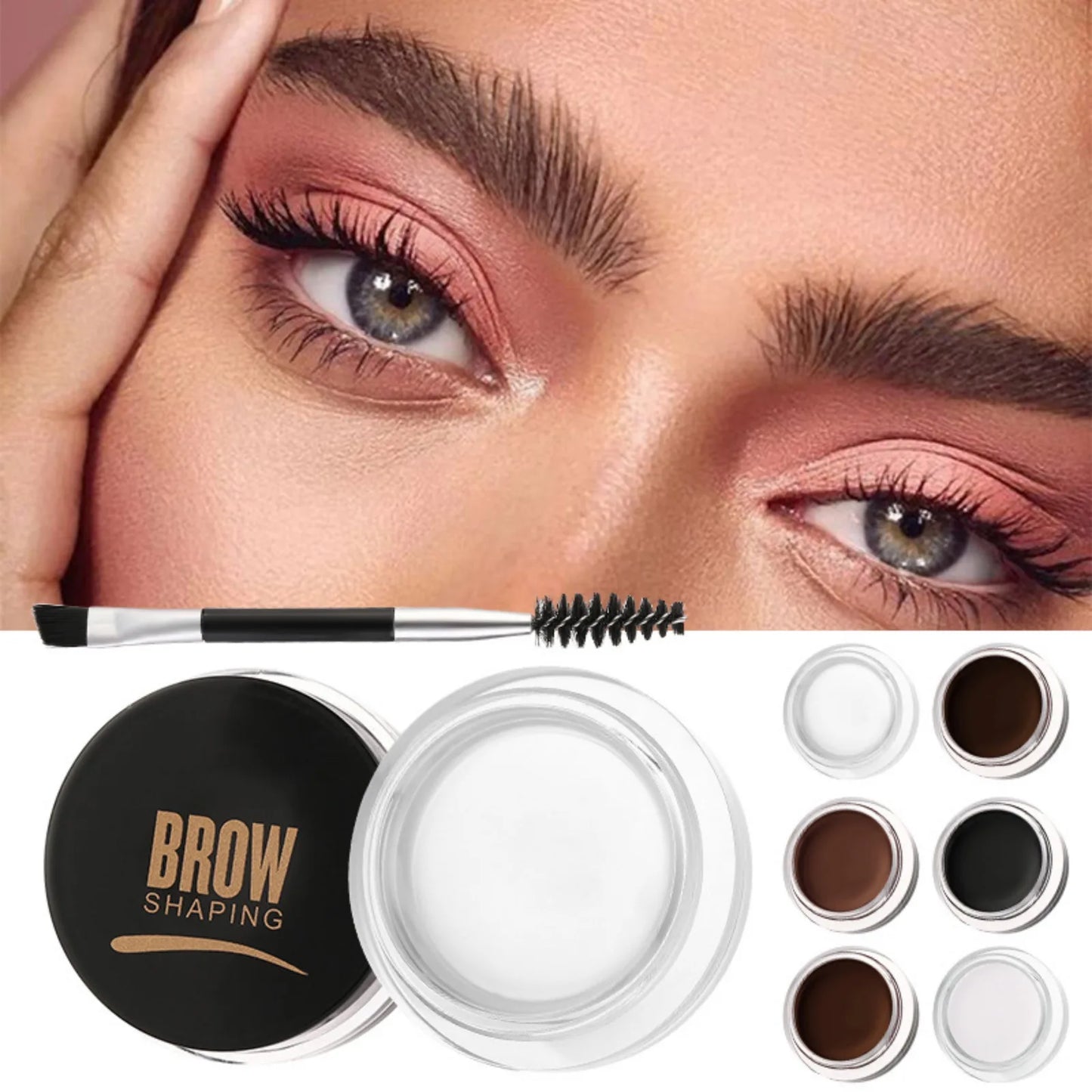Wild Eyebrows Cream With Multi-function Eyebrow Brush Concealer Square Eye Brow For Women Eyebrow Gel Beauty Make Up Brushes