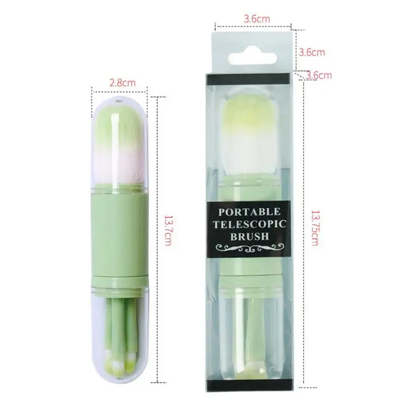 4 In 1 Makeup Brushes Portable 4 In 1 Telescopic Makeup Brush For Women And Girls Travel Makeup Brushes Set 4 In 1 Portable