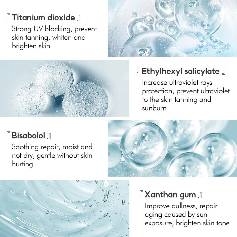 VIBRANT GLAMOUR Sunscrean Cream SPF50+ Anti-Aging Uv Whitening Brighten Moisturizing Body Protection Skin Repair Skin Care 50g