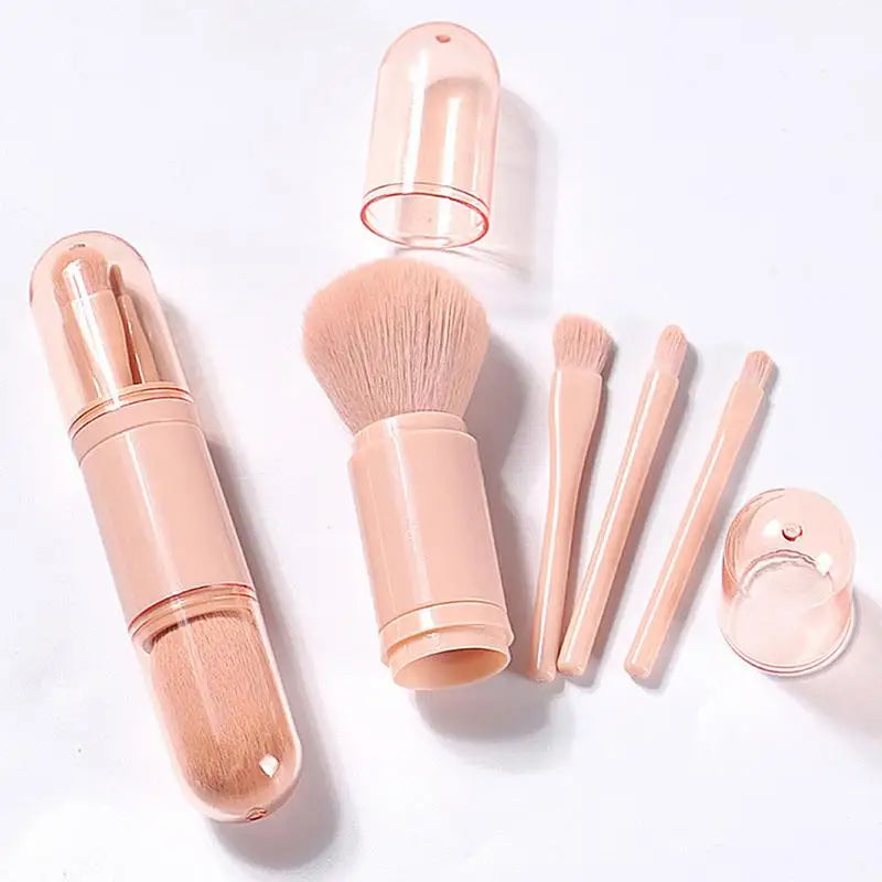 4 In 1 Makeup Brushes Portable 4 In 1 Telescopic Makeup Brush For Women And Girls Travel Makeup Brushes Set 4 In 1 Portable