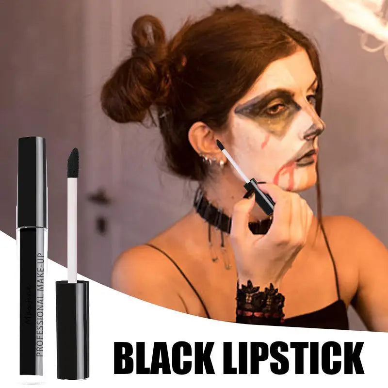 1pcs Liquid Lipstick Halloween Lipgloss Waterproof Long Lasting Sexy White Black Lips Halloween Lip