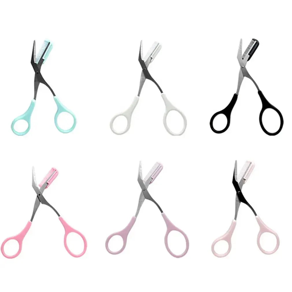 Eyebrow Trimming Scissors With Comb Eyebrow Comb Non Slip Finger Grips Hair Removal Makeup Eyebrow Clipper For Women Men