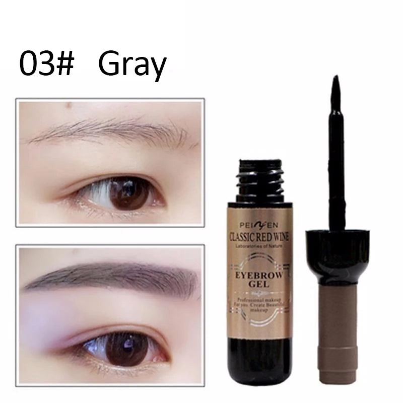 3 Color Eyebrow Tattoo Gel Black Coffee Gray Red Wine Tattoo Brow Gel Tint Peel Off Waterproof Eye Brow Tattoo Dye Eyebrow TSLM1