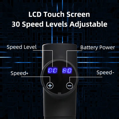 Muscle Professional Massage Gun LCD Touch Display AI Smart Deep Tissue Massager for Pain Relief Full Body Relaxation