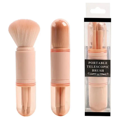 4 In 1 Makeup Brushes Portable 4 In 1 Telescopic Makeup Brush For Women And Girls Travel Makeup Brushes Set 4 In 1 Portable