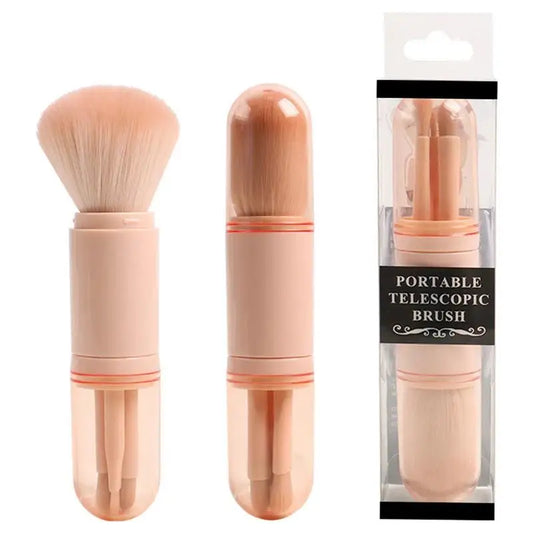 4 In 1 Makeup Brushes Portable 4 In 1 Telescopic Makeup Brush For Women And Girls Travel Makeup Brushes Set 4 In 1 Portable