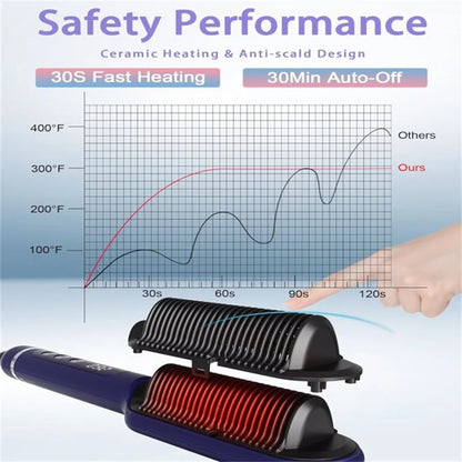 rtless StylinAdvanced Negative Ionic Hair Straightener Brush with 9 Temp Settings LED Display Effog for Silky Smooth, Frizz-Free