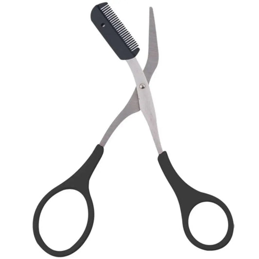 Eyebrow Trimming Scissors With Comb Eyebrow Comb Non Slip Finger Grips Hair Removal Makeup Eyebrow Clipper For Women Men