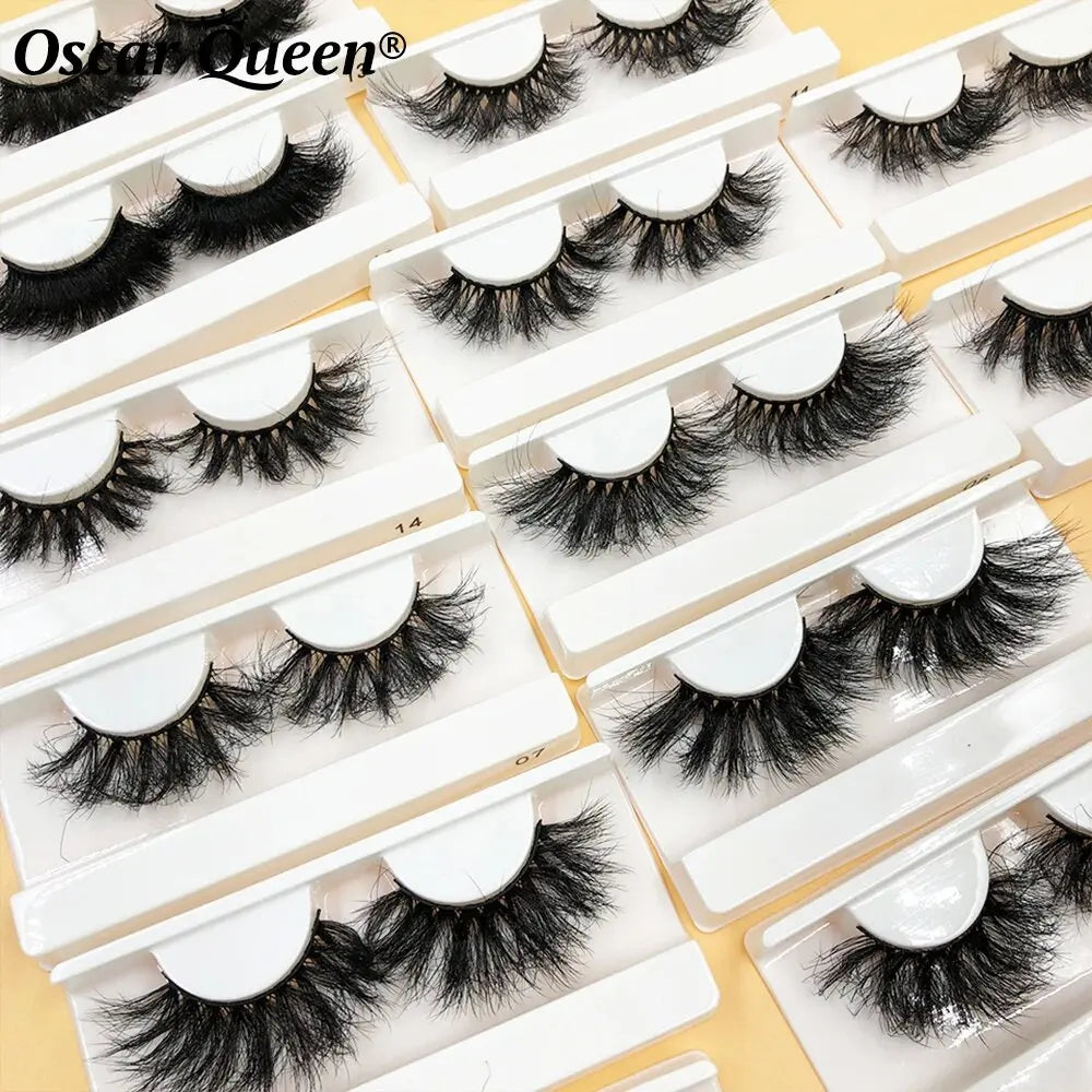Free Shipping 5 Pairs Bulk Wholesale Fake Eyelashes Messy Fluffy Mink Lashes Natural 22-25MM Magnetic Eyelashes Makeup