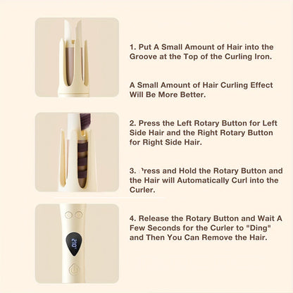 Automatic Hair Curling Iron,Rotating Hair Curler,Professional Hair Styling Curling Wand,Negative Ion Does Not Damage Hair(USplug