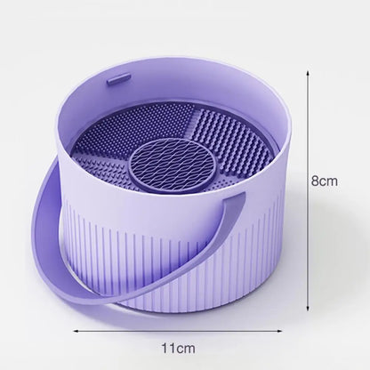 Makeup Brush Cleaner Bowl 3 In 1 Makeup Brush Cleaning Rack Box Detachable Makeup Brush Cleaner Make Up Egg Drying Tool Set