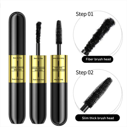 Double Effect Mascara 4D Lengthening Extra Volume Black Mascara False Eyelash Extension Waterproof Eye Makeup Cosmetics Women
